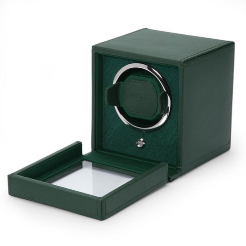 Cub Single Watch Winder With Cover (Green)